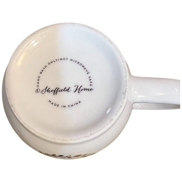 SHEFFIELD HOME Monogram "M" Ceramic Mug Double-Sided Metallic Gold Accents - Picture 10 of 13